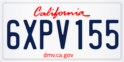 CA license plate 6XPV155