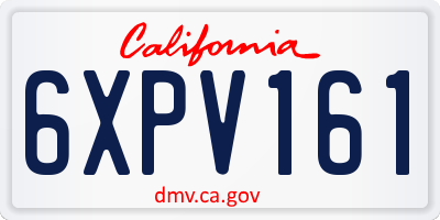 CA license plate 6XPV161