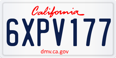 CA license plate 6XPV177