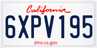 CA license plate 6XPV195