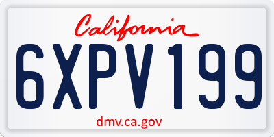CA license plate 6XPV199