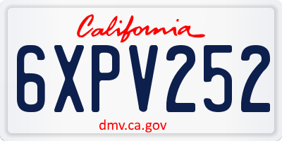 CA license plate 6XPV252