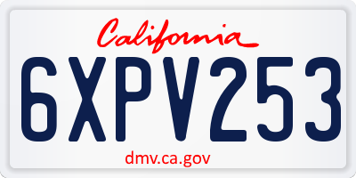 CA license plate 6XPV253