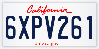 CA license plate 6XPV261