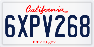 CA license plate 6XPV268