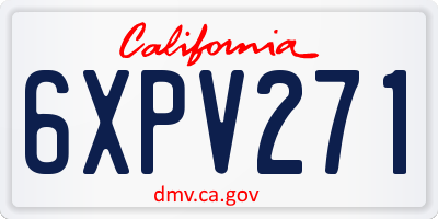 CA license plate 6XPV271