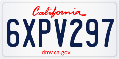 CA license plate 6XPV297