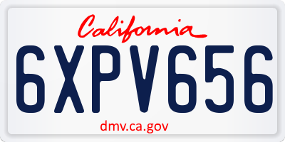 CA license plate 6XPV656