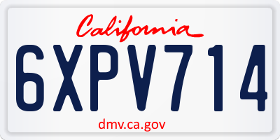 CA license plate 6XPV714