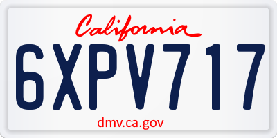 CA license plate 6XPV717