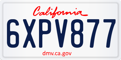 CA license plate 6XPV877