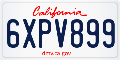 CA license plate 6XPV899