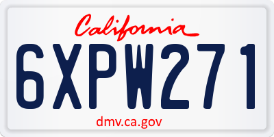 CA license plate 6XPW271