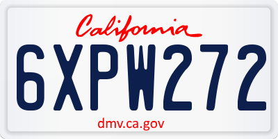 CA license plate 6XPW272
