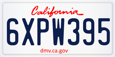 CA license plate 6XPW395