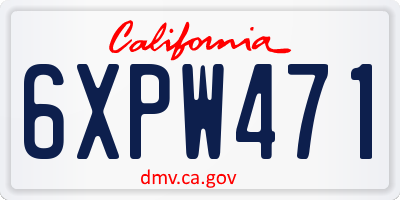 CA license plate 6XPW471
