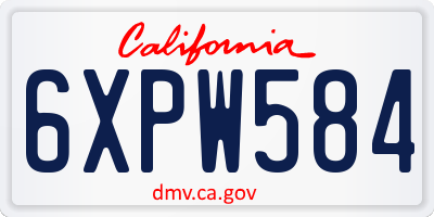 CA license plate 6XPW584