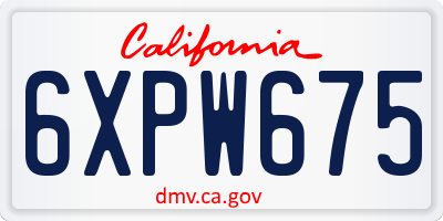 CA license plate 6XPW675