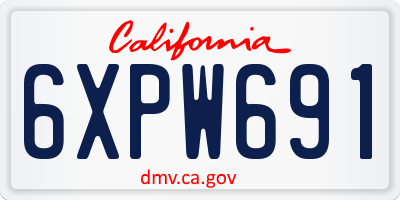CA license plate 6XPW691