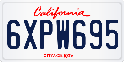 CA license plate 6XPW695