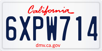 CA license plate 6XPW714