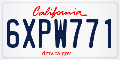 CA license plate 6XPW771