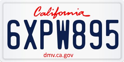 CA license plate 6XPW895