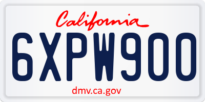 CA license plate 6XPW900