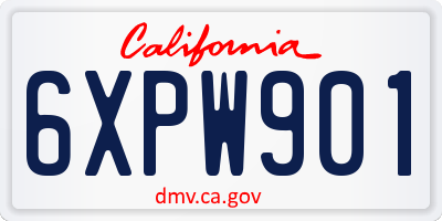 CA license plate 6XPW901