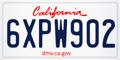 CA license plate 6XPW902