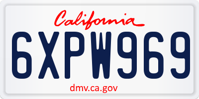 CA license plate 6XPW969
