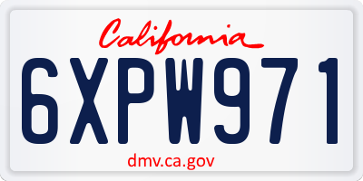 CA license plate 6XPW971