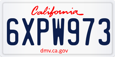 CA license plate 6XPW973