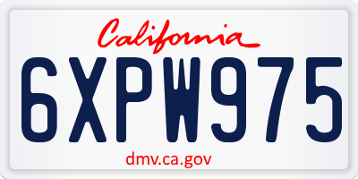 CA license plate 6XPW975