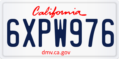 CA license plate 6XPW976