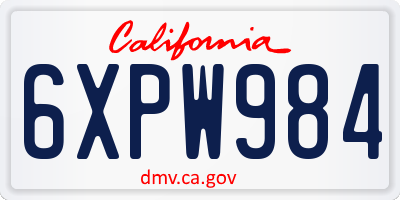 CA license plate 6XPW984
