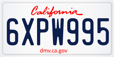 CA license plate 6XPW995