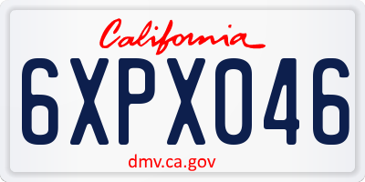 CA license plate 6XPX046