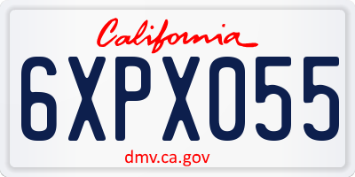 CA license plate 6XPX055