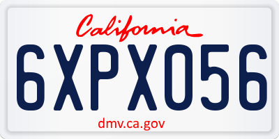 CA license plate 6XPX056