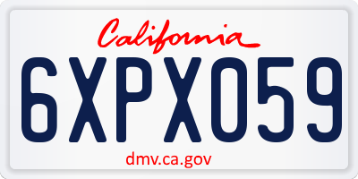 CA license plate 6XPX059