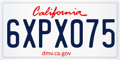 CA license plate 6XPX075