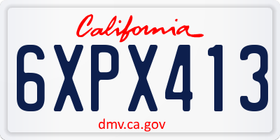 CA license plate 6XPX413