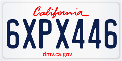 CA license plate 6XPX446