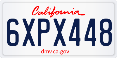 CA license plate 6XPX448