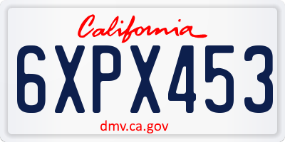 CA license plate 6XPX453