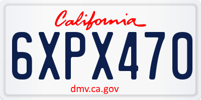 CA license plate 6XPX470