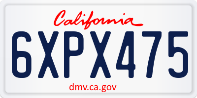 CA license plate 6XPX475