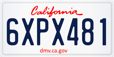 CA license plate 6XPX481