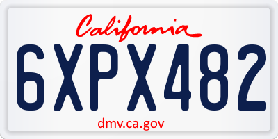CA license plate 6XPX482
